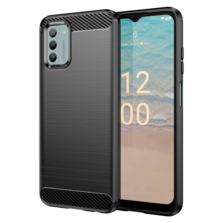 For Nokia G22 Brushed Texture Carbon Fiber TPU Phone Case(Black) - Nokia Cases by buy2fix | Online Shopping UK | buy2fix