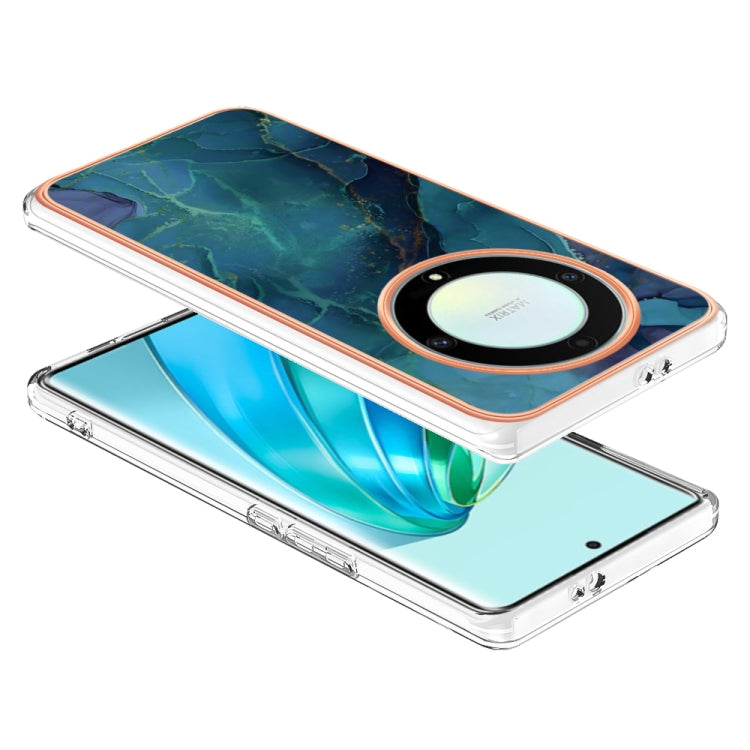 For Honor X9a / Magic5 Lite Electroplating Marble Dual-side IMD Phone Case(Green 017) - Honor Cases by buy2fix | Online Shopping UK | buy2fix