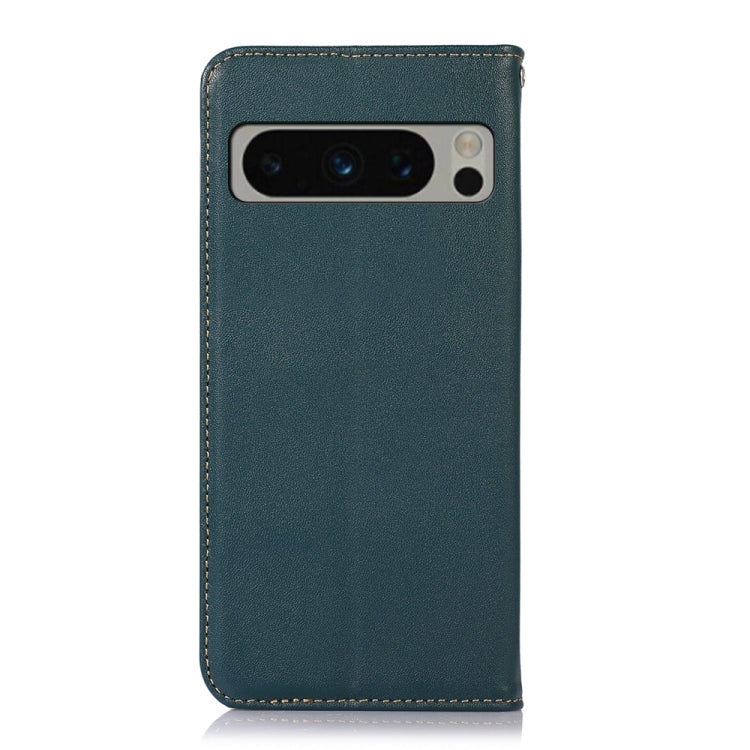 For Google Pixel 8 Pro KHAZNEH Nappa Top Layer Cowhide Leather Phone Case(Green) - Google Cases by buy2fix | Online Shopping UK | buy2fix