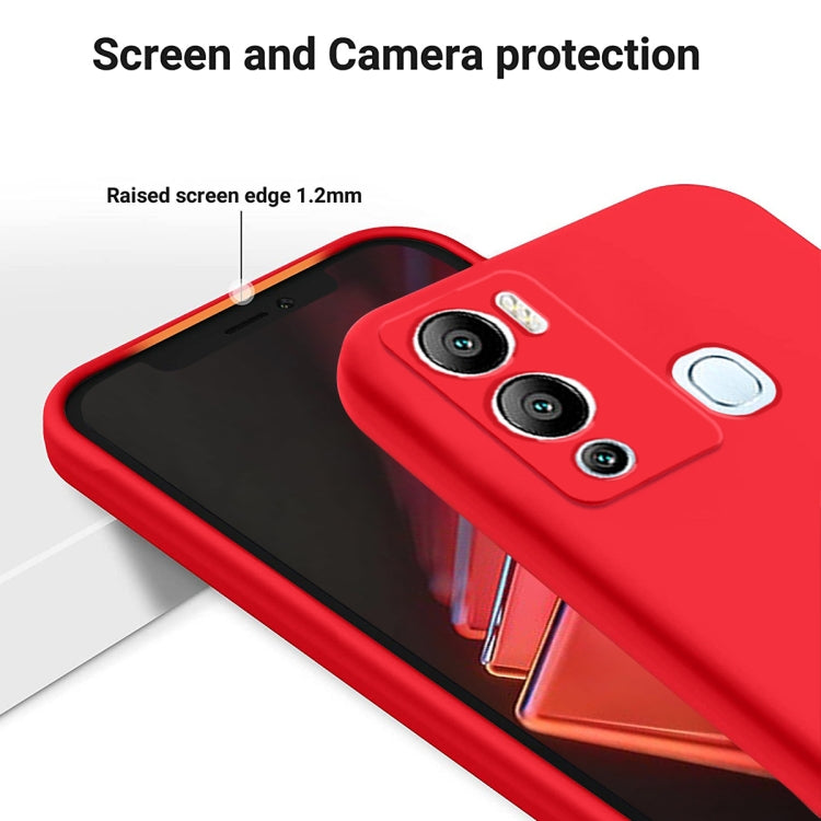 For Infinix Hot 12i Pure Color Liquid Silicone Shockproof Phone Case(Red) - Infinix Cases by buy2fix | Online Shopping UK | buy2fix