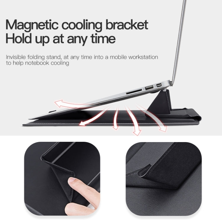 15-16 inch Universal Laptop Magnetic Holder Stitching Inner Bag(Black) - 15 inch by buy2fix | Online Shopping UK | buy2fix