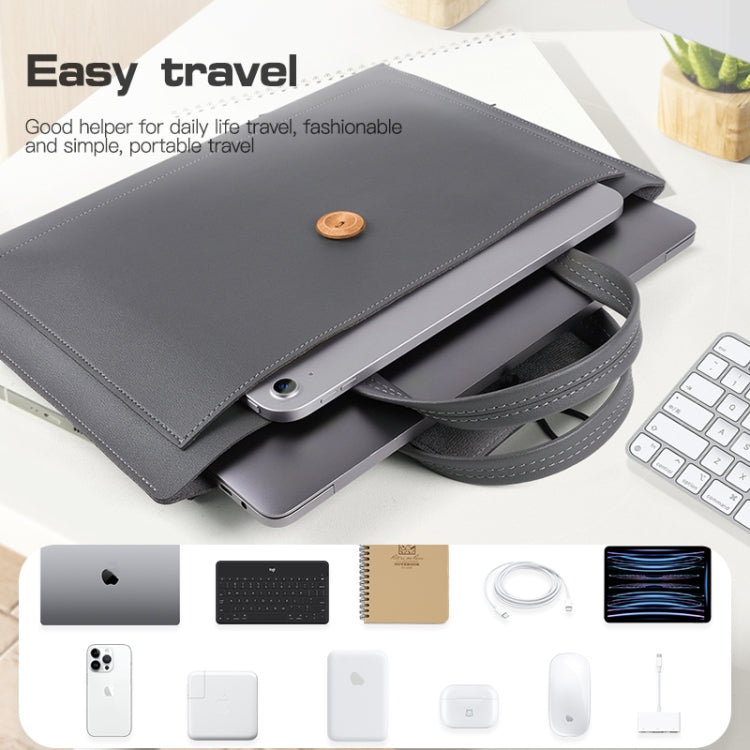 13-14 inch Universal Elastic Thread Button Portable Laptop Inner Bag(Dark Grey) - 13.3 inch by buy2fix | Online Shopping UK | buy2fix