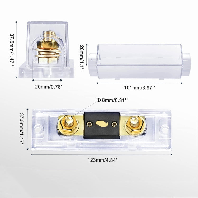 2 in 1 ANL Car Fuse Holder Electrical Protection Insulating Cover, Current:200A -  by buy2fix | Online Shopping UK | buy2fix