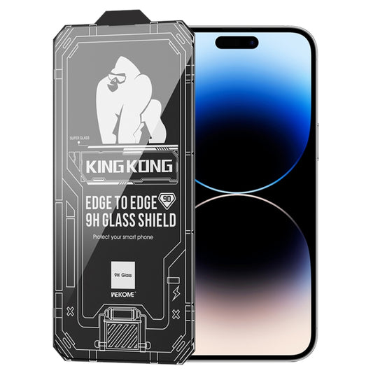 For iPhone 14 Pro WK WTP-066 King Kong Vacha 9D Curved HD Tempered Glass Film(Black) - iPhone 14 Pro Cases by WK | Online Shopping UK | buy2fix