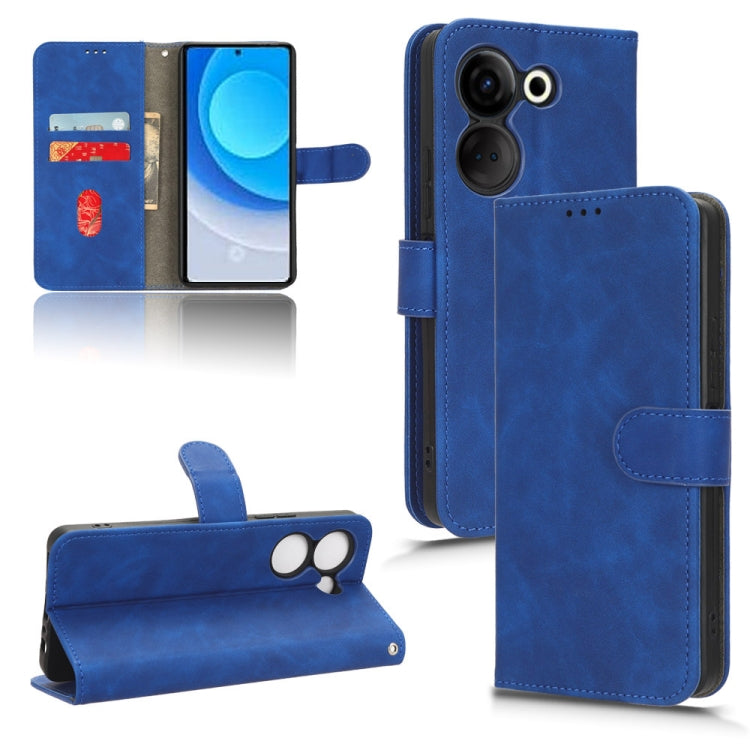 For TECNO Camon 20 Pro Skin Feel Magnetic Flip Leather Phone Case(Blue) - Tecno Cases by buy2fix | Online Shopping UK | buy2fix