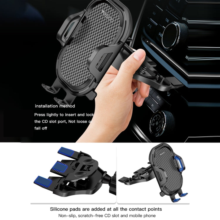 Yesido C84 360 Degree Rotating CD Port Car Phone Holder(Black) - Car Holders by Yesido | Online Shopping UK | buy2fix