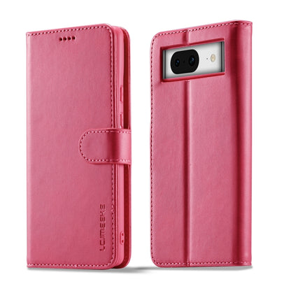 For Google Pixel 8 LC.IMEEKE Calf Texture Flip Leather Phone Case(Red) - Google Cases by LC.IMEEKE | Online Shopping UK | buy2fix