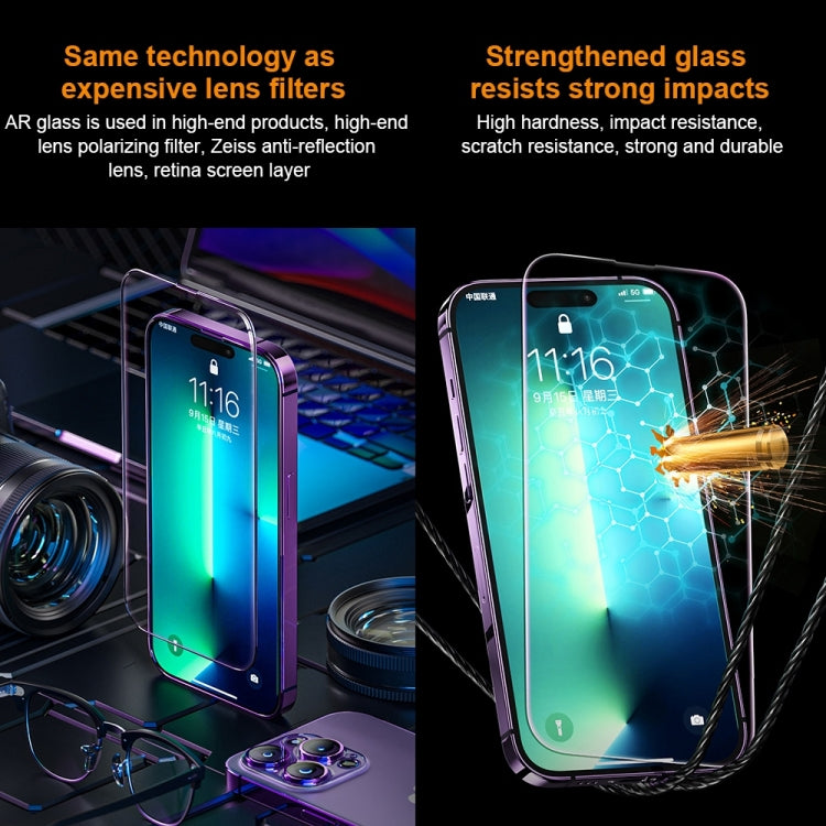For iPhone 14 Pro WK WTP-070 King Kong Vacha 9D Curved AR Frosted Tempered Glass Film(Black) - iPhone 14 Pro Tempered Glass by WK | Online Shopping UK | buy2fix