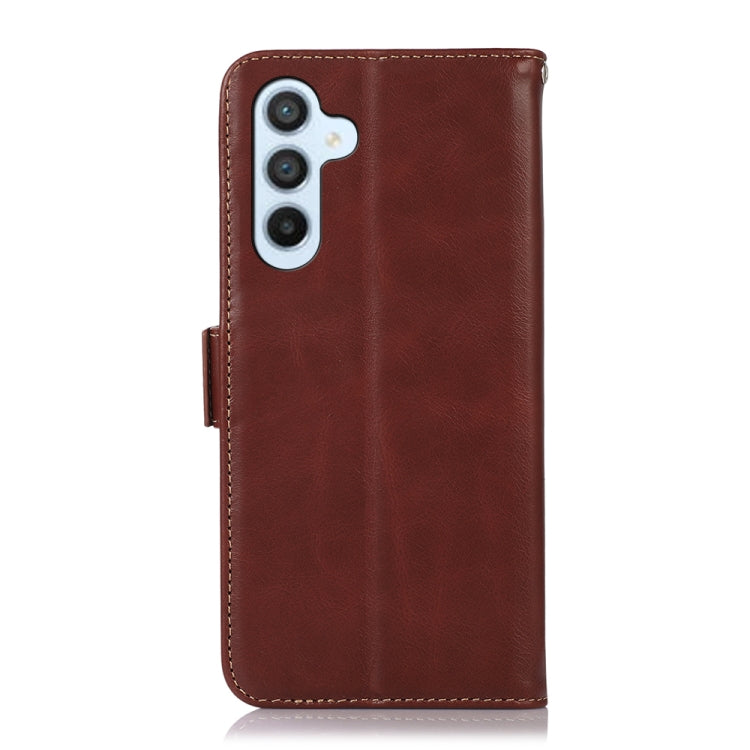 For Samsung Galaxy M54 5G Crazy Horse Top Layer Cowhide Leather Phone Case(Brown) - Galaxy Phone Cases by buy2fix | Online Shopping UK | buy2fix