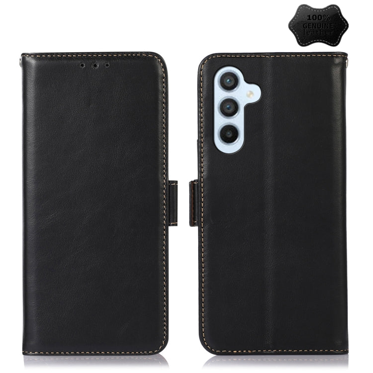 For Samsung Galaxy M54 5G Crazy Horse Top Layer Cowhide Leather Phone Case(Black) - Galaxy Phone Cases by buy2fix | Online Shopping UK | buy2fix