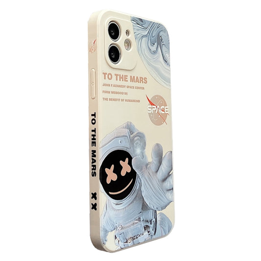 For iPhone X Martian Astronaut Pattern Shockproof Phone Case(White) - More iPhone Cases by buy2fix | Online Shopping UK | buy2fix