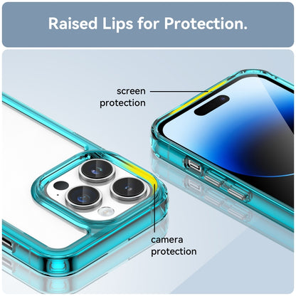 For iPhone 15 Pro Colorful Series Acrylic + TPU Phone Case(Transparent Blue) - iPhone 15 Pro Cases by buy2fix | Online Shopping UK | buy2fix