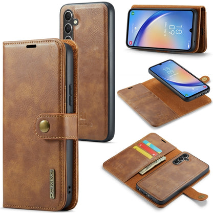 For Samsung Galaxy A34 5G DG.MING Crazy Horse Texture Detachable Magnetic Leather Case(Brown) - Galaxy Phone Cases by DG.MING | Online Shopping UK | buy2fix