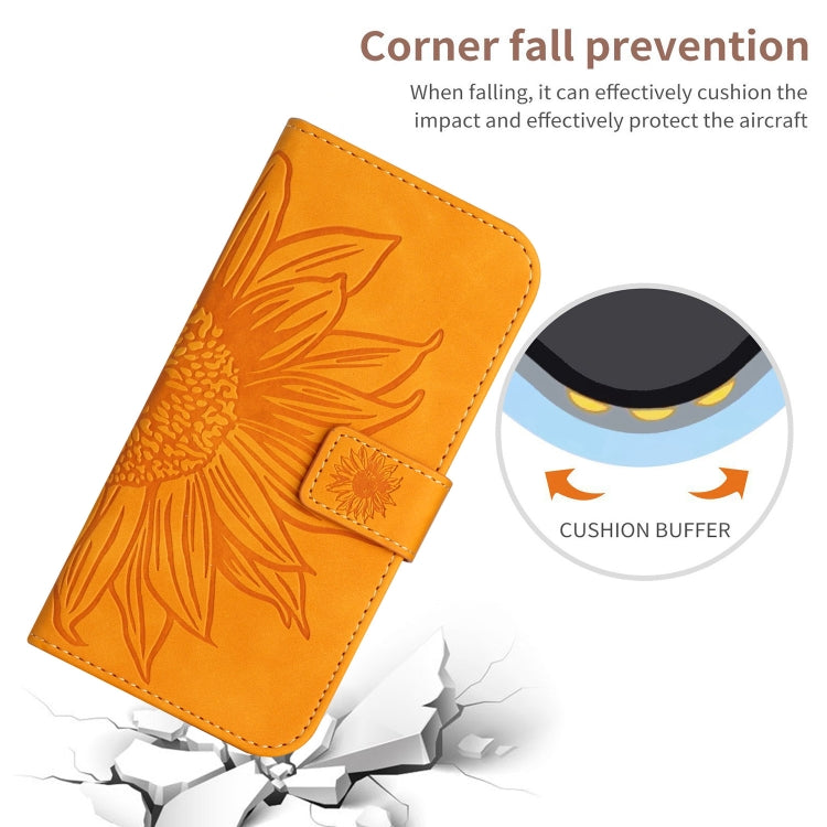 For Xiaomi Redmi Note 12S Skin Feel Sun Flower Embossed Flip Leather Phone Case with Lanyard(Yellow) - Xiaomi Cases by buy2fix | Online Shopping UK | buy2fix