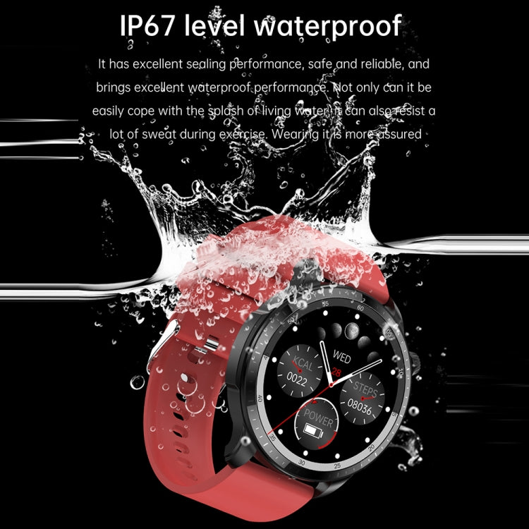 T52 1.39 inch IP67 Waterproof Silicone Band Smart Watch Supports Bluetooth Call / Blood Oxygen / Body Temperature Monitoring(Red) - Smart Watches by buy2fix | Online Shopping UK | buy2fix