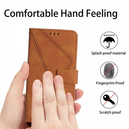 For Xiaomi POCO X5 Pro Stitching Embossed Leather Phone Case(Brown) - Xiaomi Cases by buy2fix | Online Shopping UK | buy2fix