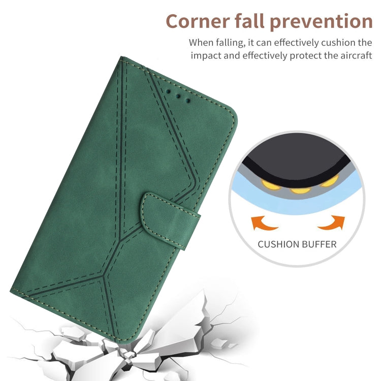 For Xiaomi POCO X5 Pro Stitching Embossed Leather Phone Case(Green) - Xiaomi Cases by buy2fix | Online Shopping UK | buy2fix