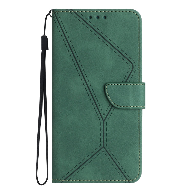 For Xiaomi POCO C40 Stitching Embossed Leather Phone Case(Green) - Xiaomi Cases by buy2fix | Online Shopping UK | buy2fix