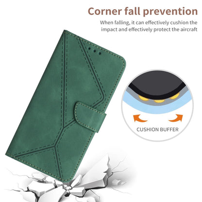 For Xiaomi POCO C40 Stitching Embossed Leather Phone Case(Green) - Xiaomi Cases by buy2fix | Online Shopping UK | buy2fix