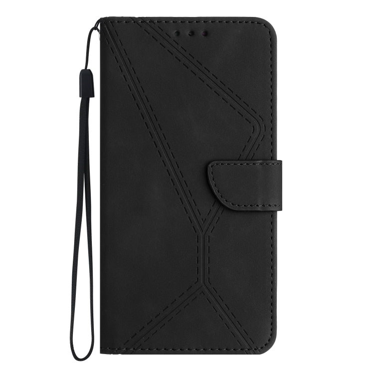 For Xiaomi POCO C40 Stitching Embossed Leather Phone Case(Black) - Xiaomi Cases by buy2fix | Online Shopping UK | buy2fix