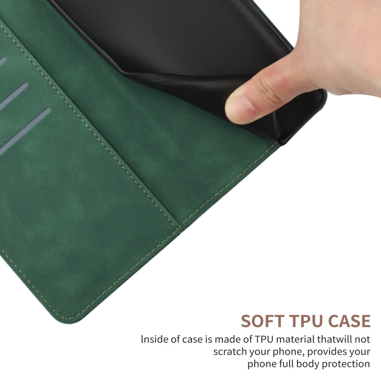 For Xiaomi POCO M5 / M4 5G Stitching Embossed Leather Phone Case(Green) - Xiaomi Cases by buy2fix | Online Shopping UK | buy2fix