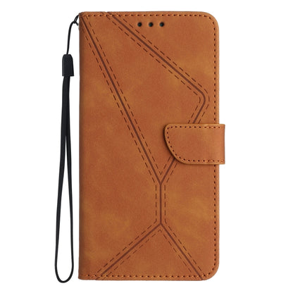 For Xiaomi Redmi 10A Stitching Embossed Leather Phone Case(Brown) - Xiaomi Cases by buy2fix | Online Shopping UK | buy2fix