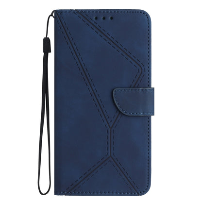 For Xiaomi Redmi 10A Stitching Embossed Leather Phone Case(Blue) - Xiaomi Cases by buy2fix | Online Shopping UK | buy2fix