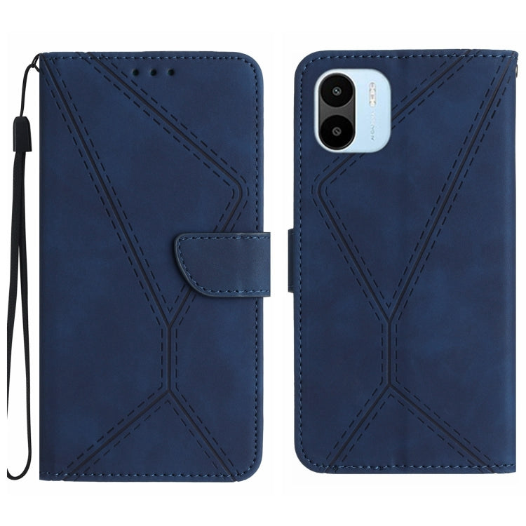 For Xiaomi Redmi A1 / A2 Stitching Embossed Leather Phone Case(Blue) - Xiaomi Cases by buy2fix | Online Shopping UK | buy2fix