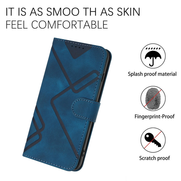 For Honor Magic5 Lite 5G Line Pattern Skin Feel Leather Phone Case(Royal Blue) - Honor Cases by buy2fix | Online Shopping UK | buy2fix