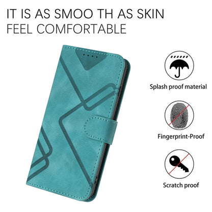 For Honor X8 4G/X30i/Play6T Pro Line Pattern Skin Feel Leather Phone Case(Light Blue) - Honor Cases by buy2fix | Online Shopping UK | buy2fix