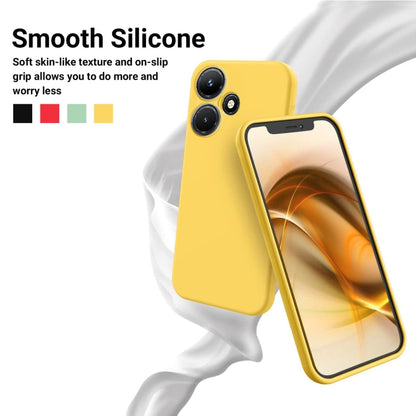 For Infinix Hot 30 Pure Color Liquid Silicone Shockproof Phone Case(Yellow) - Infinix Cases by buy2fix | Online Shopping UK | buy2fix