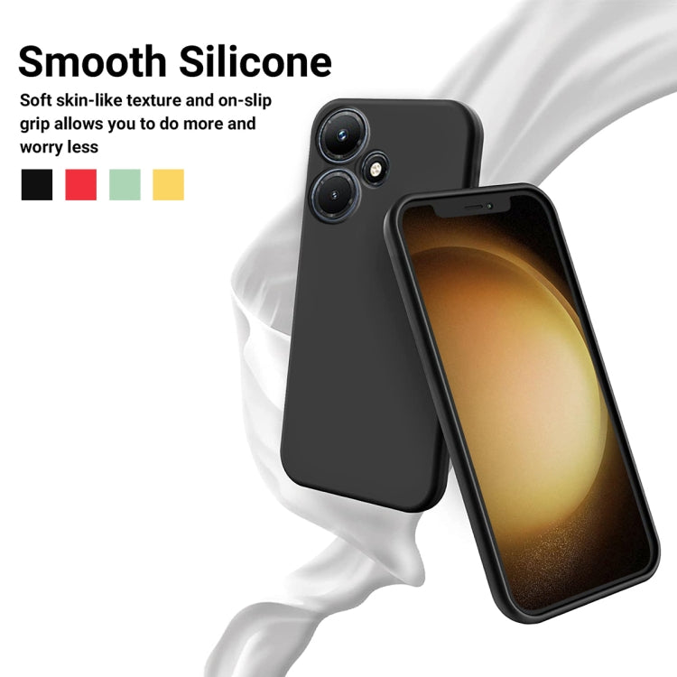 For Infinix Hot 30 Play Pure Color Liquid Silicone Shockproof Phone Case(Black) - Infinix Cases by buy2fix | Online Shopping UK | buy2fix