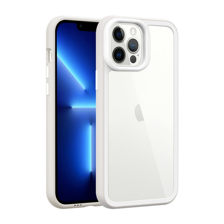 For iPhone 13 Pro Color Frame 2 in 1 Hollow Cooling Phone Case(White) - iPhone 13 Pro Cases by buy2fix | Online Shopping UK | buy2fix