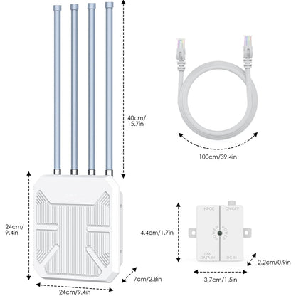 Wavlink WN573HX1 WiFi 6 AX1800 Dual Band Long Range Outdoor WiFi Extender(EU Plug) - Broadband Amplifiers by WAVLINK | Online Shopping UK | buy2fix