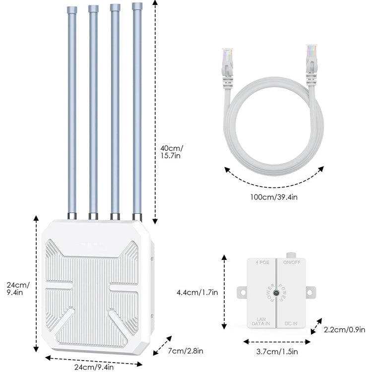 Wavlink WN573HX1 WiFi 6 AX1800 Dual Band Long Range Outdoor WiFi Extender(US Plug) - Broadband Amplifiers by WAVLINK | Online Shopping UK | buy2fix