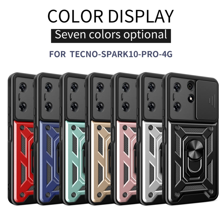 For Tecno Spark 10 Pro Sliding Camera Cover Design TPU+PC Phone Case(Black) - Tecno Cases by buy2fix | Online Shopping UK | buy2fix