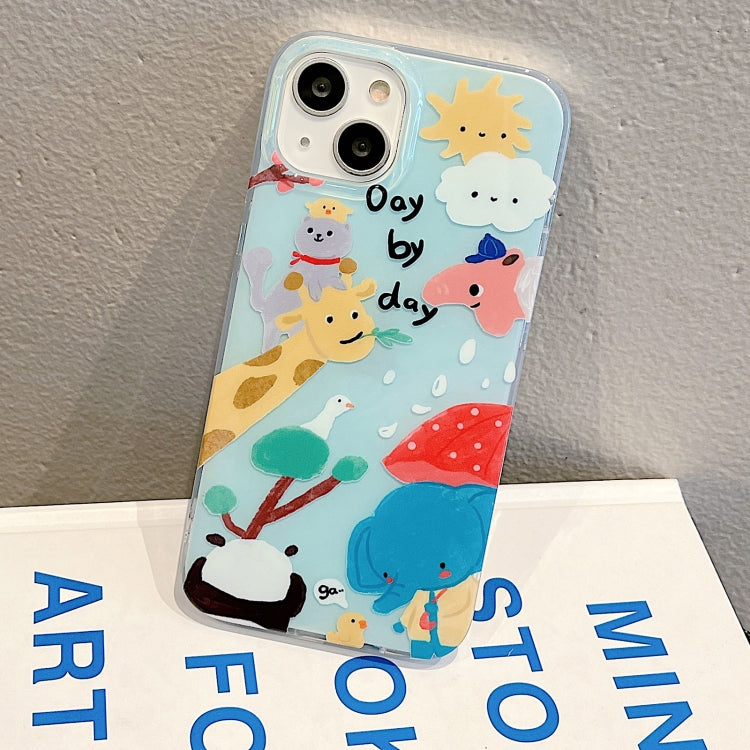 For iPhone 14 Pro Max IMD Cute Animal Pattern Phone Case(Giraffe) - iPhone 14 Pro Max Cases by buy2fix | Online Shopping UK | buy2fix