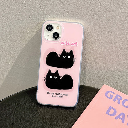 For iPhone 12 Pro IMD Cute Animal Pattern Phone Case(Cat) - iPhone 12 / 12 Pro Cases by buy2fix | Online Shopping UK | buy2fix