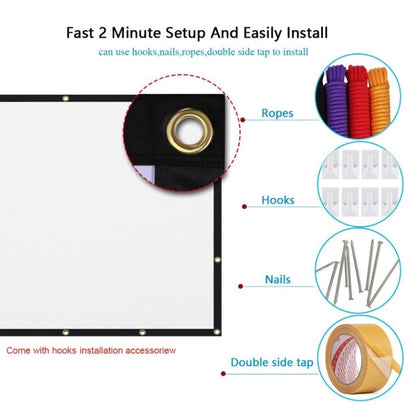 Simple Folding Thin Polyester Projector Film Curtain, Size:30 inch 16:9 - Other by buy2fix | Online Shopping UK | buy2fix