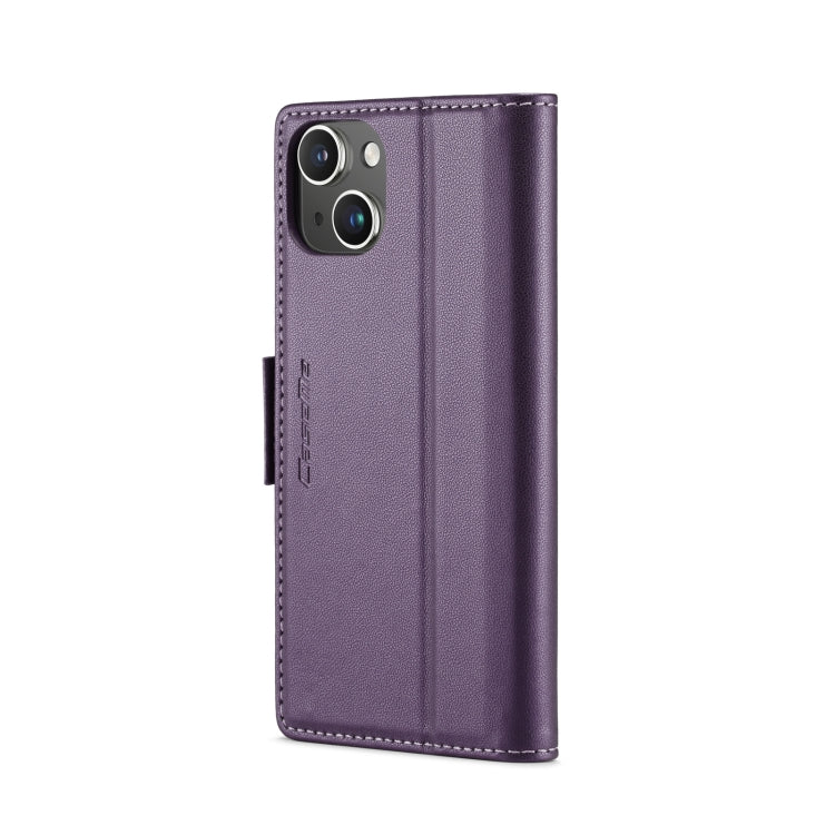 For iPhone 13 CaseMe 023 Butterfly Buckle Litchi Texture RFID Anti-theft Leather Phone Case(Pearly Purple) - iPhone 13 Cases by CaseMe | Online Shopping UK | buy2fix