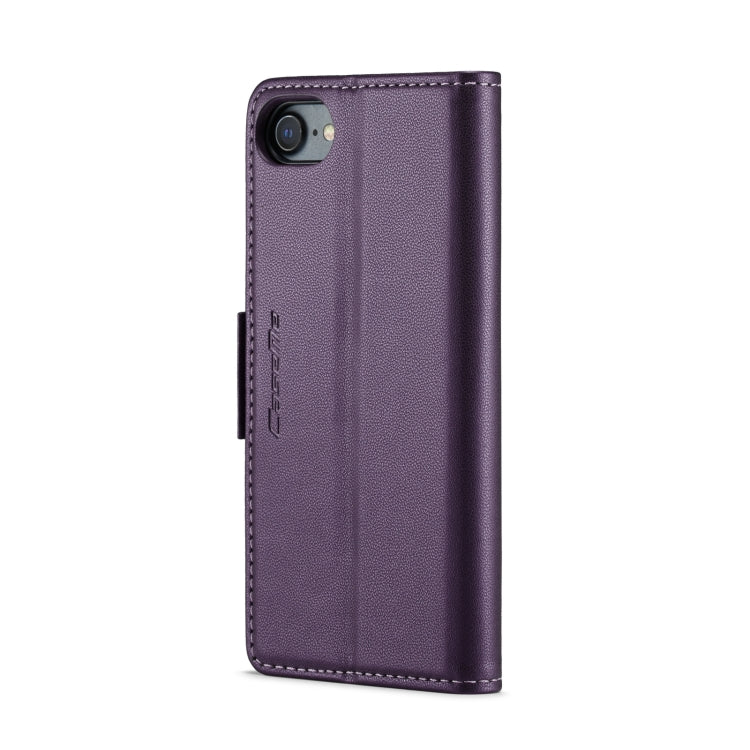 For iPhone SE 2022/SE 2020/6/7/8 CaseMe 023 Butterfly Buckle Litchi Texture RFID Anti-theft Leather Phone Case(Pearly Purple) - More iPhone Cases by CaseMe | Online Shopping UK | buy2fix