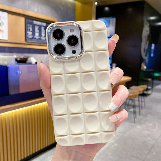 For iPhone 13 Pro Groove Pattern Electroplating TPU Phone Case(White) - iPhone 13 Pro Cases by buy2fix | Online Shopping UK | buy2fix