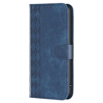 For Xiaomi 12 Lite Plaid Embossed Leather Phone Case(Blue) - Xiaomi Cases by buy2fix | Online Shopping UK | buy2fix