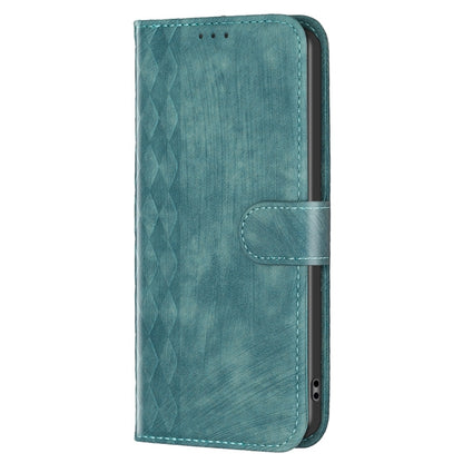 For Xiaomi Redmi 9C Plaid Embossed Leather Phone Case(Green) - Xiaomi Cases by buy2fix | Online Shopping UK | buy2fix