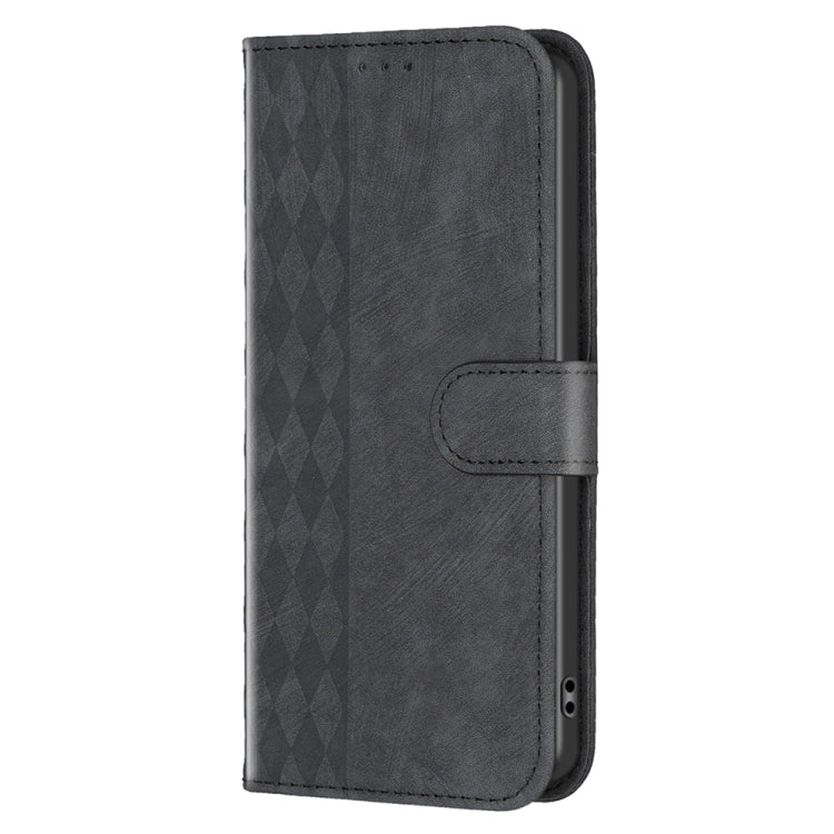 For Xiaomi Redmi 10 2022 Plaid Embossed Leather Phone Case(Black) - Xiaomi Cases by buy2fix | Online Shopping UK | buy2fix