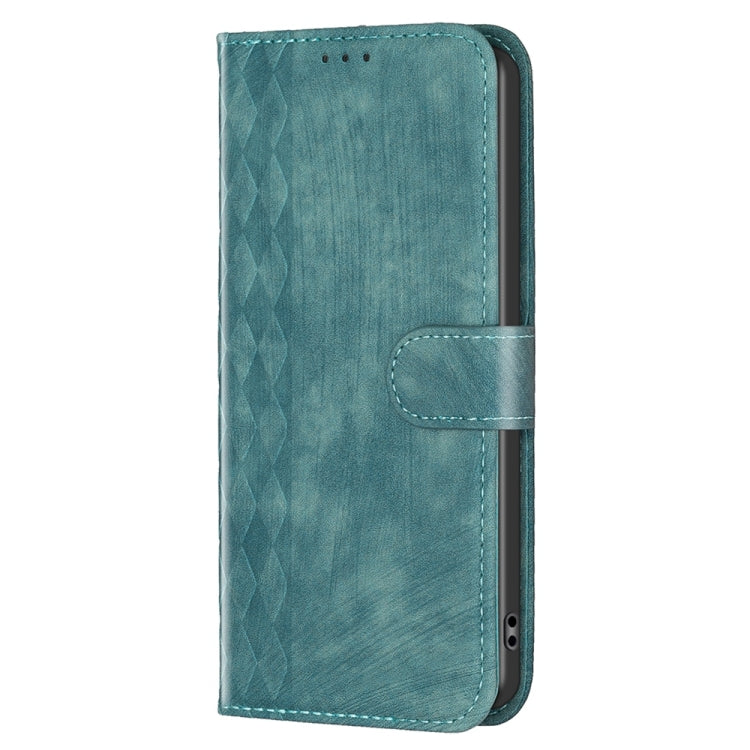 For Xiaomi Redmi 10C Plaid Embossed Leather Phone Case(Green) - Xiaomi Cases by buy2fix | Online Shopping UK | buy2fix