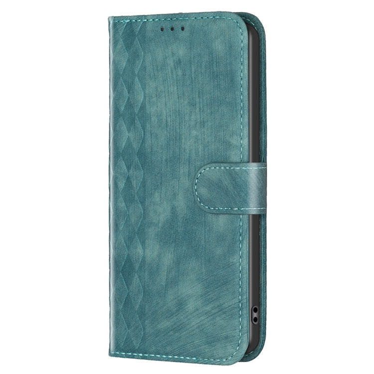 For Xiaomi Redmi Note 12 4G Global Plaid Embossed Leather Phone Case(Green) - Note 12 Cases by buy2fix | Online Shopping UK | buy2fix