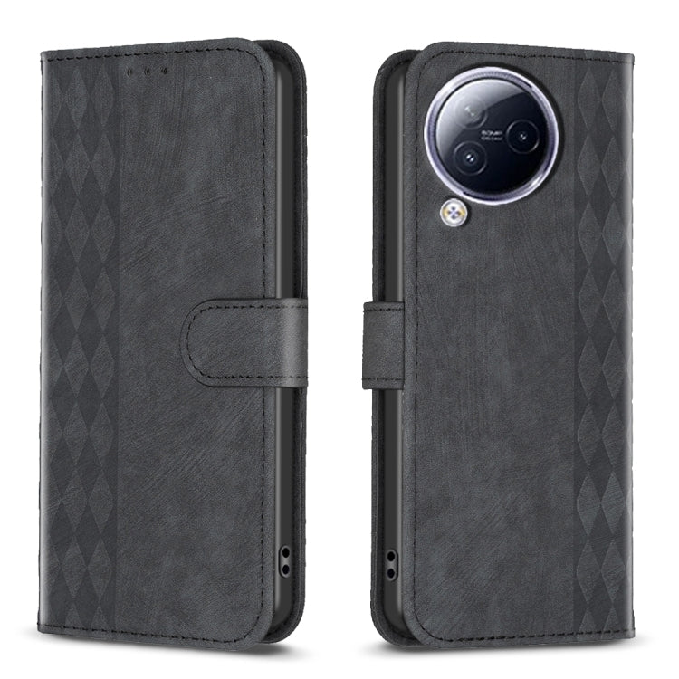 For Xiaomi Civi 3 5G Plaid Embossed Leather Phone Case(Black) - Xiaomi Cases by buy2fix | Online Shopping UK | buy2fix