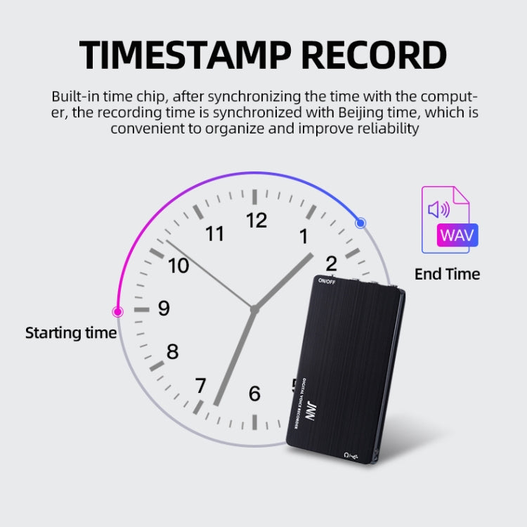 JNN M2 Ultra-thin HD Noise Reduction Intelligent Control Voice Voice Recorder, Capacity:32GB(Black) -  by JNN | Online Shopping UK | buy2fix
