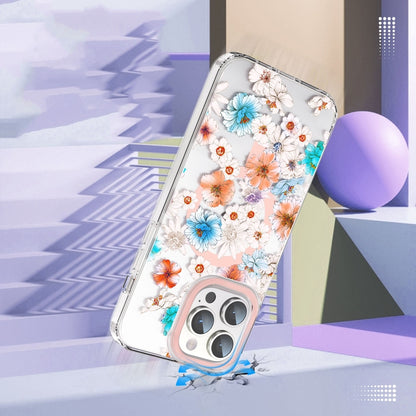 For iPhone 11 MagSafe Magnetic TPU Phone Case(White Blue Flower) - iPhone 11 Cases by buy2fix | Online Shopping UK | buy2fix